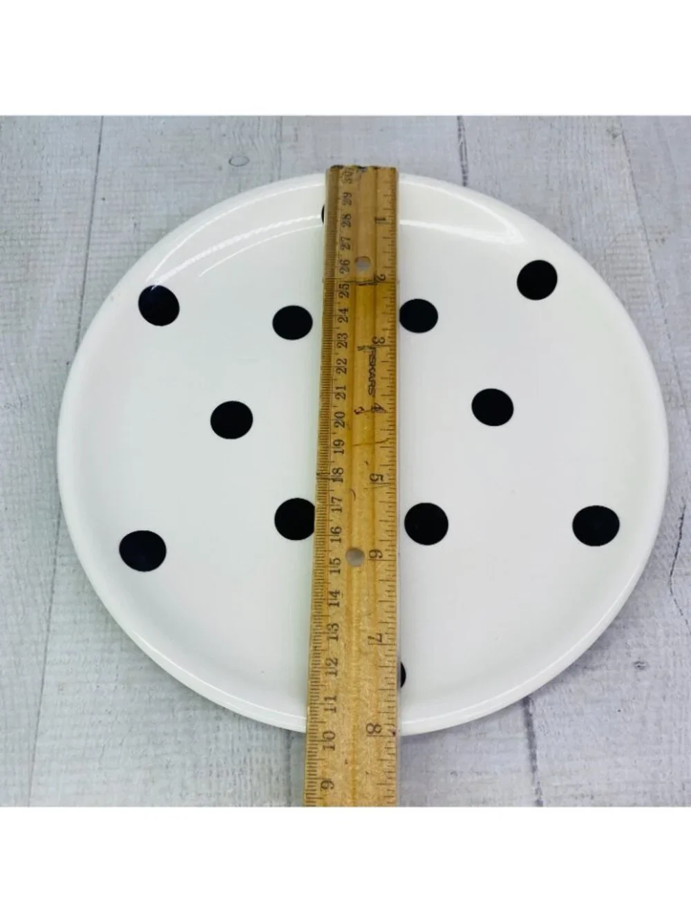Coastline Imports White Black Polka Dots Earthenware 8